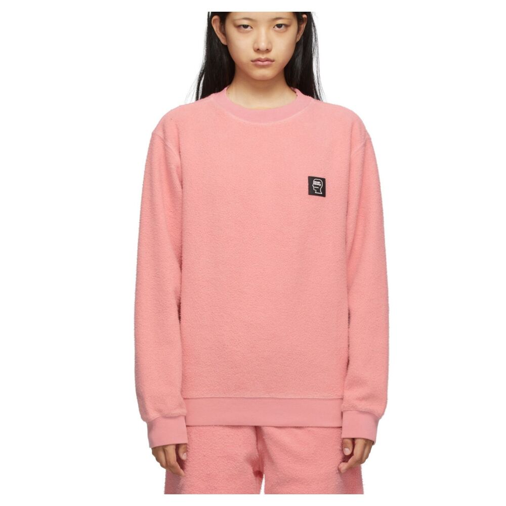 BRAIN DEAD Reverse Fleece Logo Sweatshirt Pink Medium
